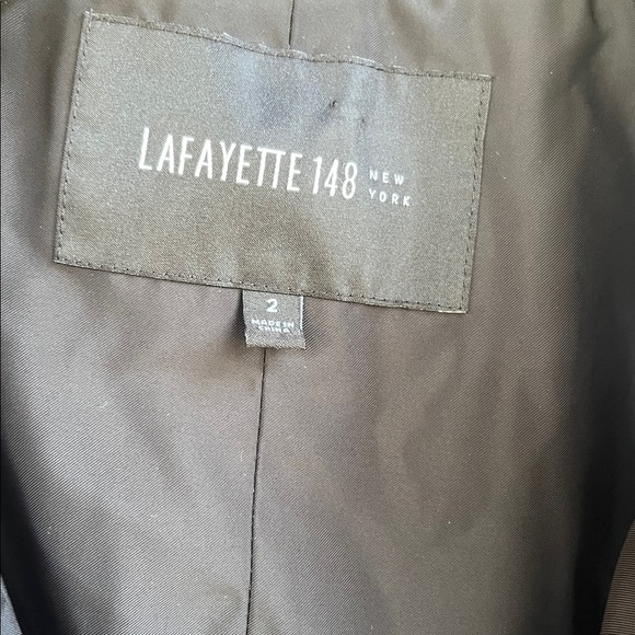 Lafayette 148 New York Wool Blend Black Blazer Size 2 - Picture 2 of 14